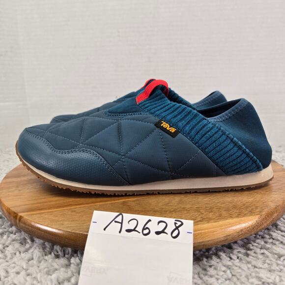 Teva Ember Moc Slip On Blue Quilted Casual Lifestyle Winter Slipper Shoe Mens 9 - Picture 1 of 14